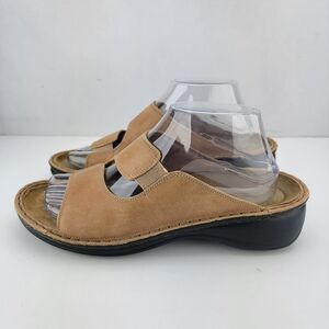 Naot Womens Size 9-9.5 EU40 Brown Leather Slide Wedge Sandals